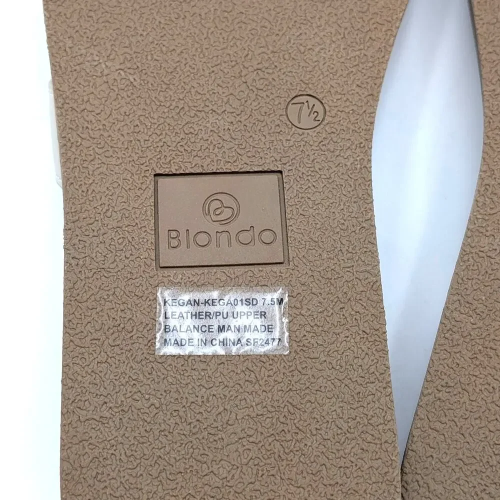 Blondo Kegan Slip On Slide Sandals Open Toe Women's Tan Size US7.5M EU38